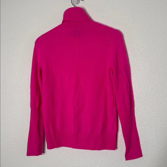 Aqua Cashmere 100% Cashmere Turtleneck Sweater Knockout Pink - Picture 6 of 6